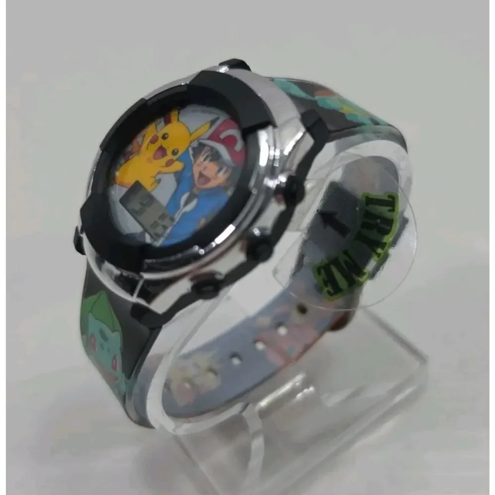 Pokemon Pikachu & Ash Digital Flashing LCD Digital Watch New Battery W256